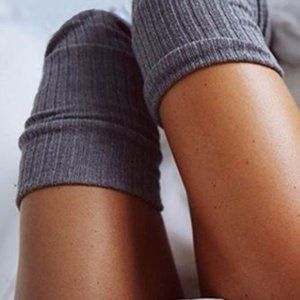 New Gray Over Knee Knitting Warm Socks